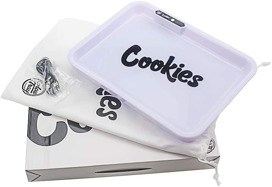 Cookies LED Rolling Glow Light Up Tray Rechargeable USB-C Newest Version White