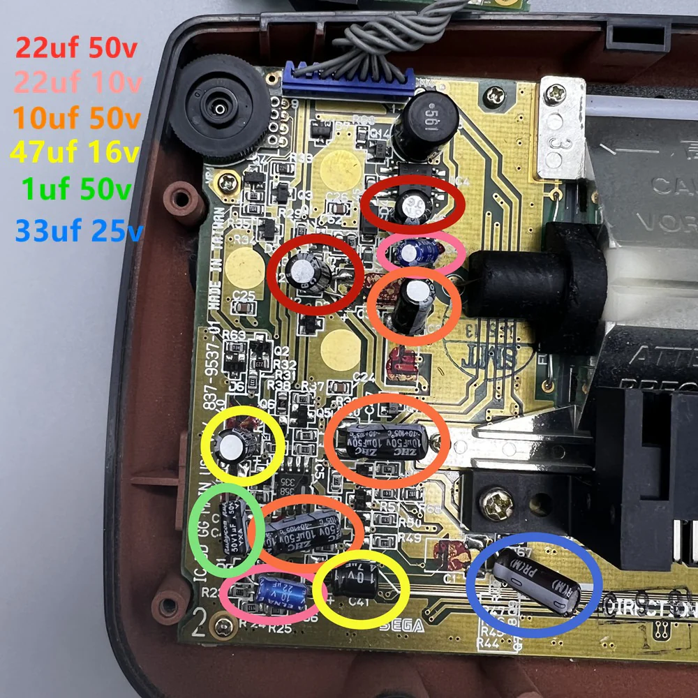 Game Gear Capacitor Replacement Set - Image 2